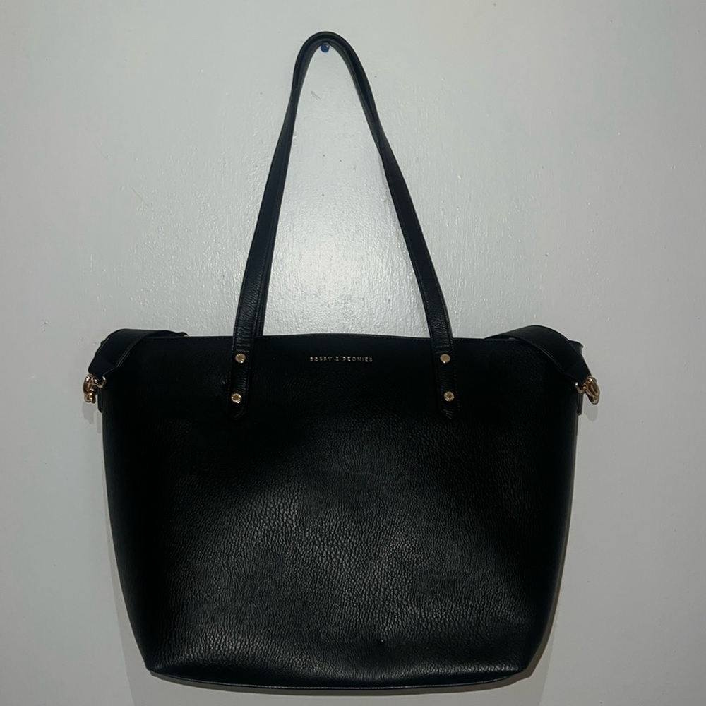 Poppy and Peonies Go Getter Tote in Black